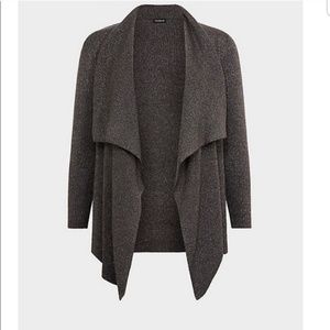 Torrid Grey Ribbed Shawl Drape Front